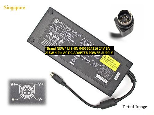 *Brand NEW* LI SHIN 0405B24216 24V 9A 216W 4 Pin AC DC ADAPTER POWER SUPPLY